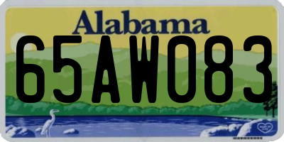 AL license plate 65AW083