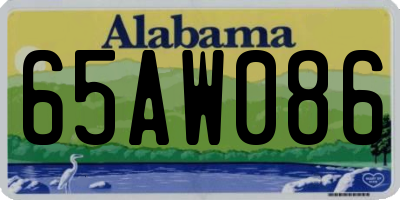 AL license plate 65AW086