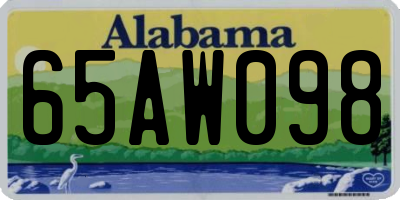 AL license plate 65AW098