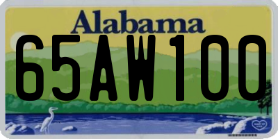 AL license plate 65AW100