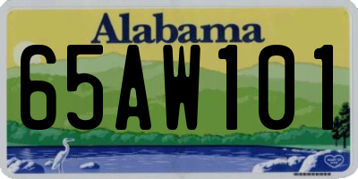 AL license plate 65AW101