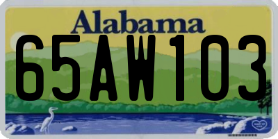 AL license plate 65AW103