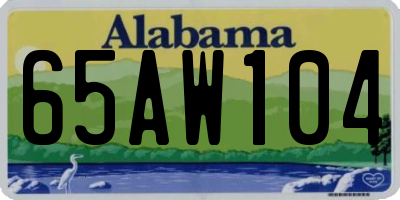 AL license plate 65AW104