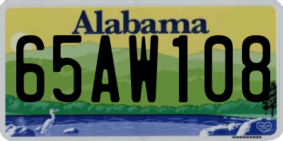 AL license plate 65AW108