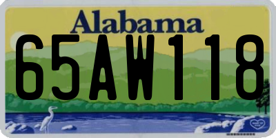 AL license plate 65AW118