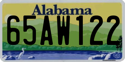 AL license plate 65AW122