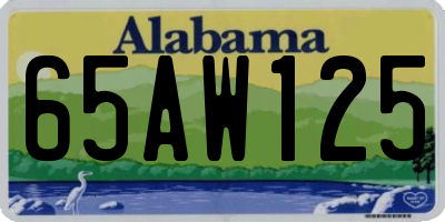 AL license plate 65AW125