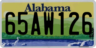 AL license plate 65AW126