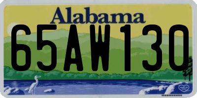 AL license plate 65AW130