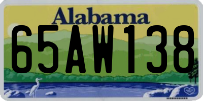 AL license plate 65AW138