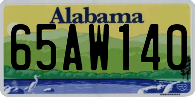 AL license plate 65AW140