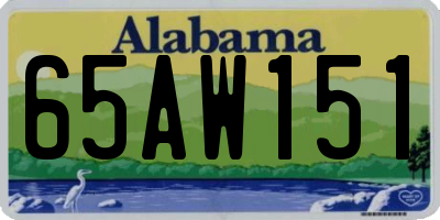 AL license plate 65AW151