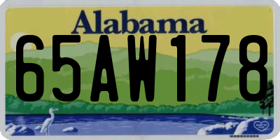 AL license plate 65AW178