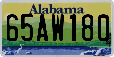AL license plate 65AW180