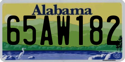 AL license plate 65AW182
