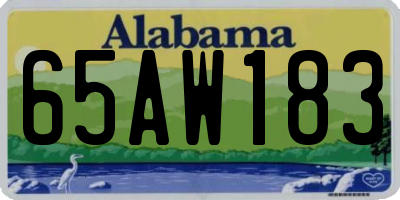 AL license plate 65AW183