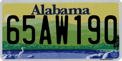 AL license plate 65AW190