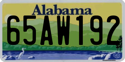 AL license plate 65AW192