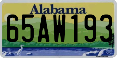 AL license plate 65AW193