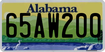 AL license plate 65AW200