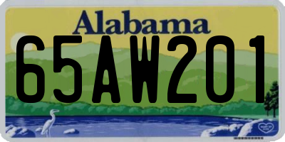 AL license plate 65AW201