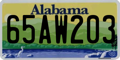 AL license plate 65AW203