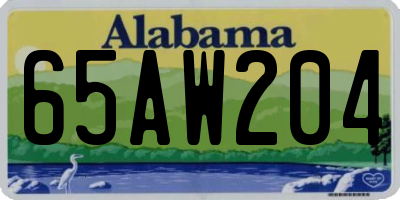 AL license plate 65AW204