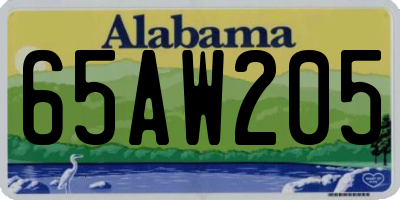 AL license plate 65AW205