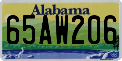 AL license plate 65AW206