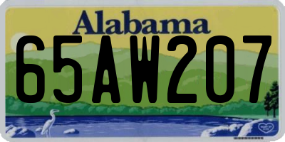 AL license plate 65AW207