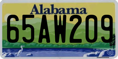 AL license plate 65AW209