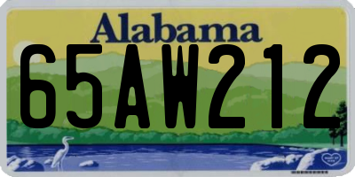 AL license plate 65AW212