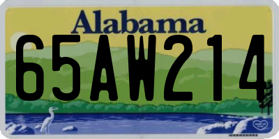 AL license plate 65AW214