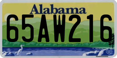 AL license plate 65AW216