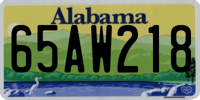 AL license plate 65AW218
