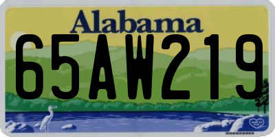 AL license plate 65AW219
