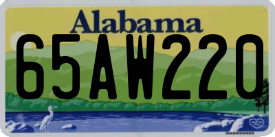 AL license plate 65AW220