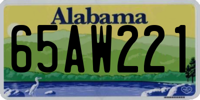 AL license plate 65AW221