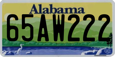 AL license plate 65AW222