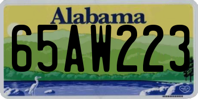 AL license plate 65AW223