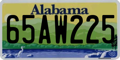 AL license plate 65AW225
