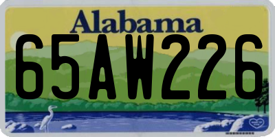 AL license plate 65AW226