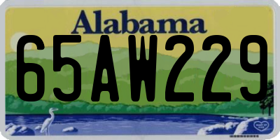 AL license plate 65AW229