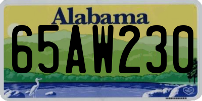 AL license plate 65AW230