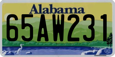 AL license plate 65AW231