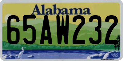 AL license plate 65AW232