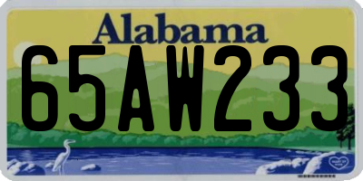 AL license plate 65AW233