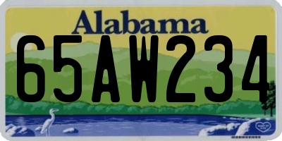 AL license plate 65AW234