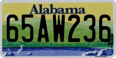 AL license plate 65AW236