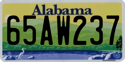 AL license plate 65AW237